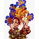 KIMETSU NO YAIBA TREN INFINITO proyecto de ilustración manga en acuarela. Projekt z dziedziny Trad, c, jna ilustracja,  R, sunek, Malowanie akwarelą i Manga użytkownika Guadalupe Baldi - 10.02.2022