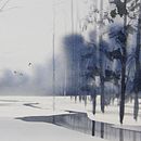 How to paint a simple winter landscape in watercolor . Painting project by Christian Koivumaa - 02.12.2022