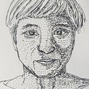 Mein Kursprojekt: Tuscheporträts mit Strichen und Punkten . Desen în creion, Desen, Desen realist, Figura Desen & Ilustrație cu cerneală de Moni - 02.13.2022