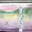 My project in Atmospheric Landscapes in Watercolor  course. Un proyecto de Bellas Artes, Pintura y Pintura a la acuarela de Noémie Plante - 16.02.2022