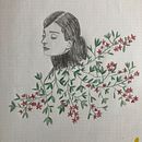 La tête dans les fleurs. Traditional illustration project by Laure Delattre - 02.18.2022