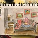 Mon projet du cours : Carnet de croquis pour explorer votre style de dessin. Ilustração tradicional, Esboçado, Criatividade, Desenho, Pintura em aquarela, Sketchbook, e Pintura guache projeto de Katimar Chesso - 21.02.2022