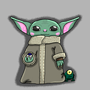 Grogu a lápiz . Ilustrație tradițională, Desen în creion și Desen digital de Javier Salces Alvarez - 02.21.2022