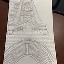 A sketch I did over a culmination of virtual calls in 2020 with my camera off.  It’s from a photo I took while on vacation in Seattle.. Un progetto di Architettura di Melissa Cooper - 23.02.2022