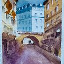 Mi Proyecto del curso: Representación arquitectónica en acuarela. Traditional illustration, Sketching, Drawing, Watercolor Painting, Architectural Illustration, and Sketchbook project by anamazieres - 02.23.2022