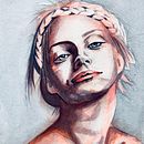 Mein Kursprojekt: Artistische Aquarellporträts. Un proyecto de Bellas Artes, Pintura, Pintura a la acuarela y Dibujo de Retrato de Claudia - 24.02.2022