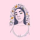Meu projeto do curso: Retrato ilustrado com elementos botânicos. Un progetto di Illustrazione tradizionale, Illustrazione digitale, Illustrazione botanica e Disegno digitale di Fernanda Ferreira Santana Silva - 26.02.2022