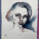 Watercolour portraits - as recently instructed by Agnes Cecile, and incorporating it into my own style. Un progetto di Illustrazione tradizionale, Belle arti, Pittura, Creatività e Disegno artistico di Corinna Naumann - 02.03.2022