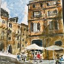 My project in Modern Techniques for Watercolor Cityscapes course. Painting, and Watercolor Painting project by mtrim - 03.06.2022
