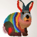 My first punch needle work, a colourful rabbit. Artes plásticas, Punch needle, Decoração de interiores, Criatividade, e Tecido projeto de AnnA - 02.01.2022