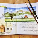Mon projet du cours : Carnet de voyage à l’aquarelle. Projekt z dziedziny Trad, c, jna ilustracja, Malowanie akwarelą,  R, sunek architektoniczn i Sketchbook użytkownika berengere_plugel - 07.03.2022