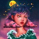 Trip to Moon . Een project van Traditionele illustratie, Animatie,  Art direction, Ontwerp van personages y Craft van Sayed Aanam - 06.03.2022