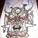 Oni. Projekt z dziedziny Trad, c i jna ilustracja użytkownika Santiago Fonseca - 04.01.2022