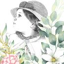 Retrato de Albane. Projekt z dziedziny Trad, c, jna ilustracja, R, sunek ołówkiem, R i sunek botaniczn użytkownika Karla Medina - 06.03.2022