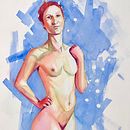 Mein Kursprojekt: Menschliche Figur mit Aquarell. Ilustração tradicional, Artes plásticas, Pintura, Pintura em aquarela, Desenho realista, e Desenho anatômico projeto de Lilou King - 11.03.2022