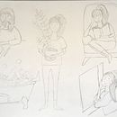 Mein Kursprojekt: Figurenentwicklung durch Beobachtungszeichnen. Traditional illustration, Character Design, Drawing, and Sketchbook project by Karolin Böhm - 03.11.2022