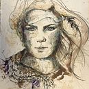 My project for course: Experimental Portraiture with Ink, Tea and Alcohol. Projekt z dziedziny  Sztuki piękne,  Malarstwo,  R, sunek,  R i sunek atramentem użytkownika Sharon Longstroth - 13.03.2022