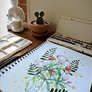 Mi Proyecto del curso: Creación de una composición floral con acuarela. Projekt z dziedziny Trad, c, jna ilustracja,  Sztuki piękne,  Malarstwo, Malowanie akwarelą, R, sunek botaniczn, Ilustracja naturalist i czna użytkownika Paola castillo - 14.03.2022