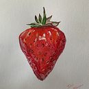 Strawberry in Watercolor. Un proyecto de Ilustración tradicional, Artesanía, Pintura y Pintura a la acuarela de Isis Atena Parada Lima - 18.03.2022