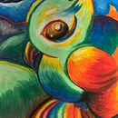 Parrot in Oil Pastels. Un proyecto de Ilustración tradicional y Pintura de Isis Atena Parada Lima - 18.03.2022
