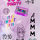 90's Party Poster . % Aleksandra Mazur tarafından hazırlanan Dijital Çizim, Geleneksel illüstras, Ve on projesi - 03.23.2022