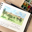 Mi Proyecto del curso: Cuaderno de viaje en acuarela. Un projet de Illustration traditionnelle, Aquarelle, Illustration architecturale , et Carnet de croquis de amaia13 - 27.03.2022