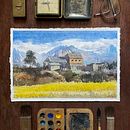Paisaje rural . Un proyecto de Pintura a la acuarela, Ilustración tradicional, Paisajismo y Pintura de Edy Rios - 30.03.2022