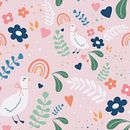 Mon projet du cours : Illustration numérique de motifs inspirés de la faune et la flore. Traditional illustration, Pattern Design, Drawing, Digital Illustration, and Botanical Illustration project by Caroline Crst - 03.31.2022