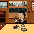 Damn Fine Cup Of Coffee. Un projet de Illustration traditionnelle, B, e dessinée, Dessin, Illustration numérique, Dessin artistique et Illustration jeunesse de Beatriz Lucendo de Miguel - 11.04.2022