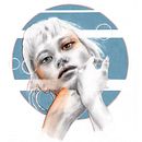 Mixed Media portrait with stripes. Un progetto di Pittura e Disegno di ritratti di Tina Ritter - 11.04.2022