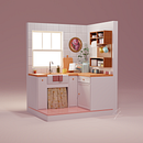 Cozy Kitchen Corner. Un progetto di Modellazione 3D e Progettazione 3D di Lavina Flores - 24.03.2022