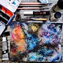 Galaxias y constelaciones. Traditional illustration, Fine Arts, Painting, and Watercolor Painting project by Williams Aguilera - 04.16.2022