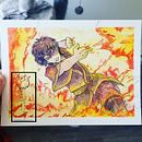 Fire. Un progetto di Illustrazione tradizionale, Pittura, Pittura ad acquerello e Disegno di ritratti di Brittni Bromley - 20.04.2022
