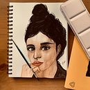 Mi Proyecto del curso: Cuaderno de retratos en acuarela. Painting, Watercolor Painting, Portrait Drawing, and Sketchbook project by Elsie Art - 05.01.2022