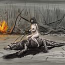 Crocodile Biker. Ilustração tradicional projeto de Perdinande - 06.05.2022