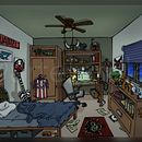 Habitación para El Cuartel Podcast. Een project van Traditionele illustratie y Podcasting van artelorelei - 07.05.2022