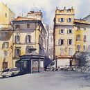 Rome, ink and watercolor. Un proyecto de Paisajismo y Pintura de Ekaterina Chistiakova - 16.05.2022