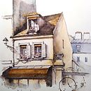 Paris, ink and watercolor. Un proyecto de Pintura a la acuarela, Arquitectura e Ilustración arquitectónica de Ekaterina Chistiakova - 16.05.2022