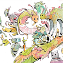 Fantastic creatures inspired by nature. Un proyecto de Ilustración tradicional de Johanna Forster - 17.05.2022