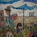 La piazza dei fiori. Pintura em aquarela projeto de macspisani - 17.05.2022