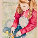 Girl in the Garden . Un proyecto de Pintura a la acuarela de vacker8 - 17.05.2022