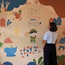 Mural Safari. Projekt z dziedziny Trad, c, jna ilustracja, T, pografia,  Pismo dekorac, jne i Design użytkownika Julia Harumi - 18.05.2022