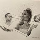 Mac Miller and Arianna Grande geometric portraiture . Desen de portret de Miguel Talamantes - 05.19.2022