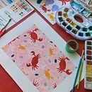 Crabes suite au cours Couleur et aquarelle : découvrez votre personnalité chromatique de Luiza Normey. Ilustração tradicional, Artes plásticas, Pintura, Pintura em aquarela, e Teoria da cor projeto de Vanessa LOTRIAN - 20.05.2022