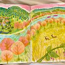 My project for course: Pictorial Sketchbook with Gouache. Projekt z dziedziny Trad, c, jna ilustracja, Sketching,  R, sunek,  R, sunek architektoniczn, Sketchbook i Malowanie gwaszami użytkownika Marcy Miranda Janes - 22.05.2022