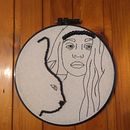 Mi proyecto del curso: Retrato lineal bordado. Bordado, e Design têxtil projeto de priscila_amarillo - 22.05.2022