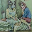 Confesionario. Un proyecto de Ilustración tradicional, Dibujo a lápiz, Dibujo artístico, Dibujo con lápices de colores, Pintura y Diseño de Carmen Lucía Arango - 27.05.2022