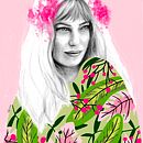 Mon projet du cours : Tefiti Hawaiian princess . Un projet de Illustration traditionnelle, Beaux Arts, Dessin au cra, on, Dessin, Illustration numérique , et Dessin de portrait de Solea Vargas - 29.05.2022