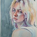 Mi proyecto del curso: Retrato artístico en acuarela. Un proyecto de Bellas Artes, Pintura, Pintura a la acuarela y Dibujo de Retrato de Carmen Lucía Arango - 30.05.2022