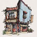 My project for course: Expressive Architectural Sketching with Colored Markers. Un proyecto de Bocetado, Dibujo, Ilustración arquitectónica, Ilustración con tinta y Sketchbook de trentsfusion - 30.05.2022